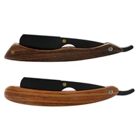 professional vintage manual shaving razor wood handle straight edge barber shaver knife for men