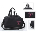 Балетные танцевальные сумочки с вышивкой для девушек, вместительная Спортивная гимнастическая сумка, черная розовая сумка на одно плечо