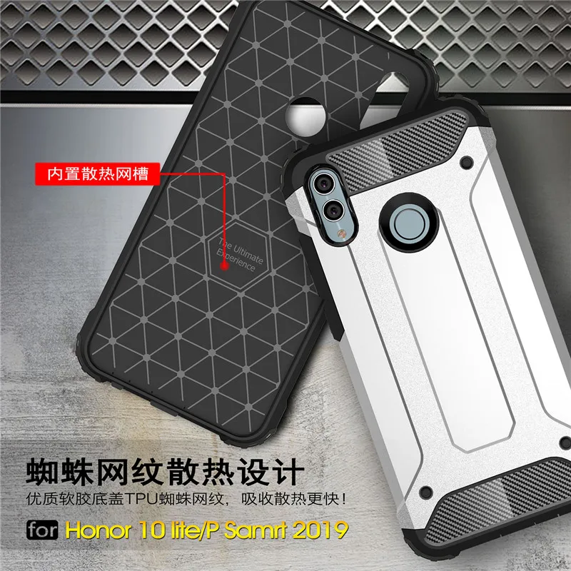 

Huawei Honor 10 Lite Cover Anti-knock Soft Silicone + Hard Plastic Back Case For Huawei Honor 10 Lite Funda Huawei P Smart 2019