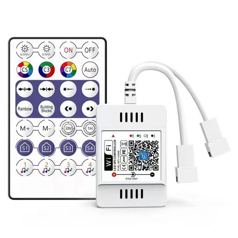 

DC5V-24V 28 Key RF Controller Wifi APP Music Voice Remote Control For WS2812B WS2811 RGB LED Strip Light Home Dimmer