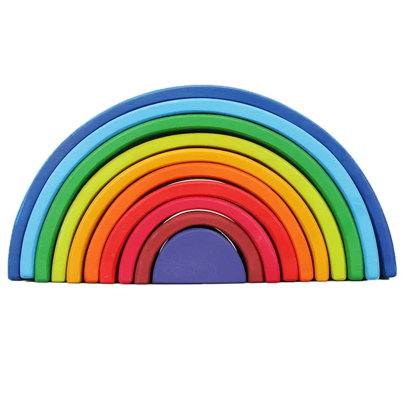 12 шт. большие размеры 35 5 см детские игрушки деревянные радужные Укладчики блоки