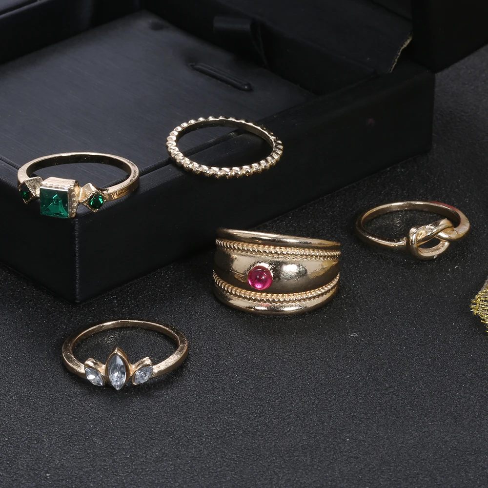 5 шт./компл. модные женские туфли кольца в виде геометрических фигур белого и