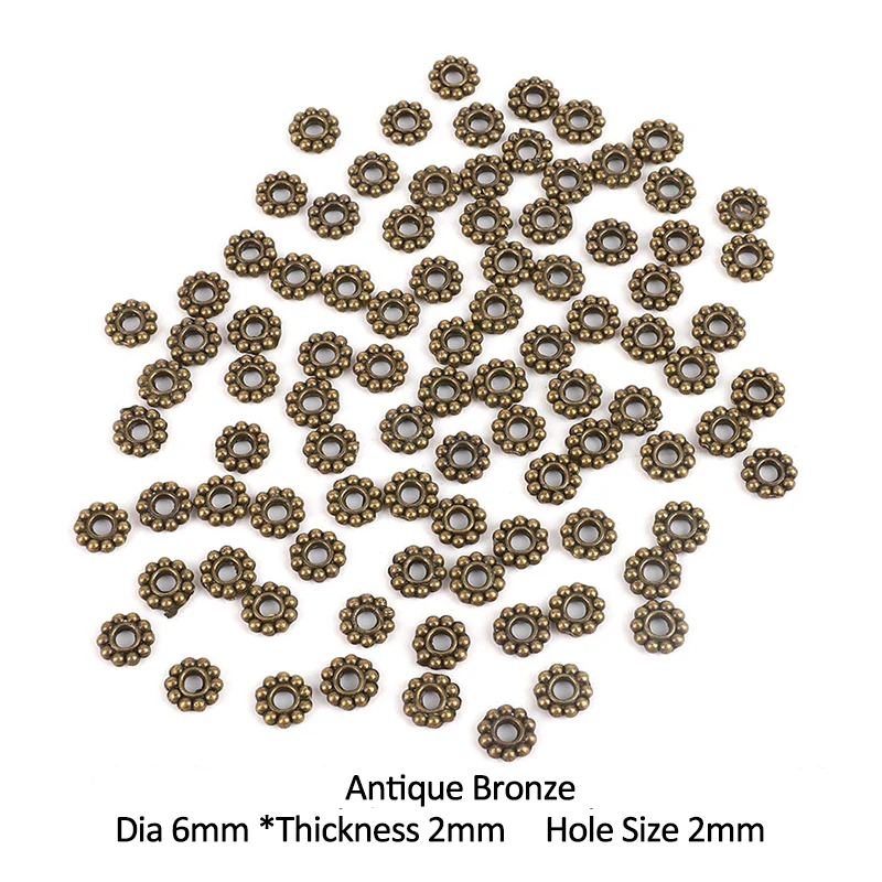 50 шт./лот 100 Античное золото колесо в форме цветка металлические шармы россыпью