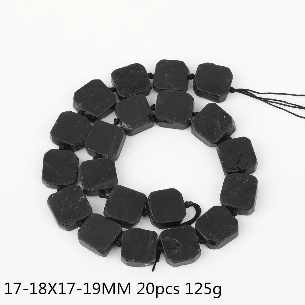 Black Tourmaline Полный пряди натуральный черный турмалин Octangle свободные бусины ювелирные изделия, плиты розовый опал просверленные посередине талисманы бусины кулон XT-12AMDE - Цвет: Black Tourmaline