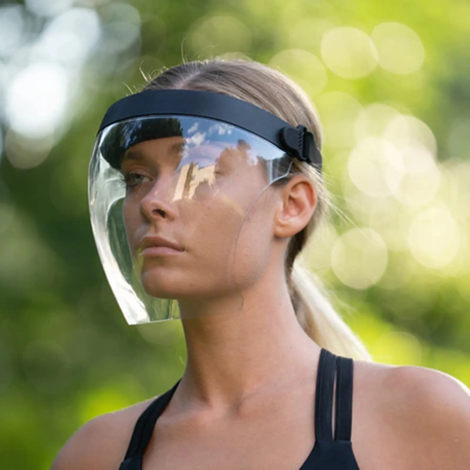 

Защитная маска для бега, защитные очки для лица, противоударный шлем для верховой езды, гибкие эластичные защитные очки из поликарбоната