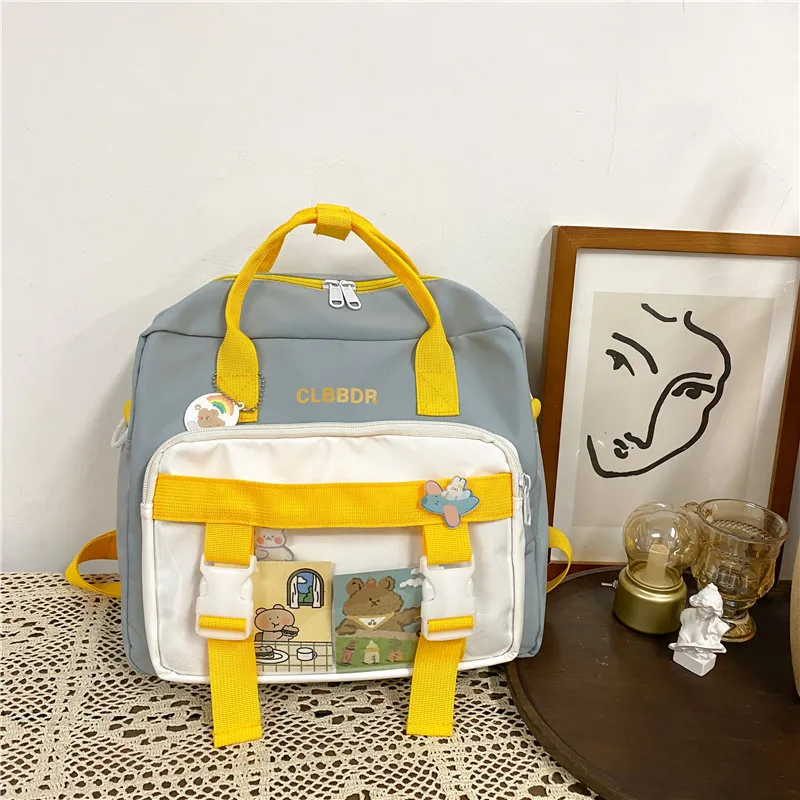 

Panelled Multi-purpose Cute Backpack Women Shoulder School Bags for Teenage Girls Harajuku Japanese Soft College School Backpack