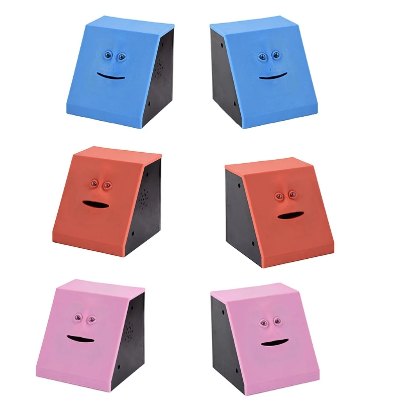 

1PC Simulation Smiling Face Bank ATM Safe Box Money Bank Creative Automatic Coin-Roll Safe Box Novelty Banking Trick Toy