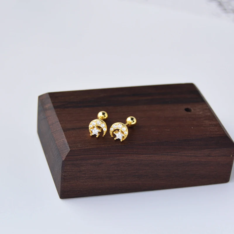 Женские серьги гвоздики из серебра 925 пробы с цирконом|Серьги-гвоздики| |