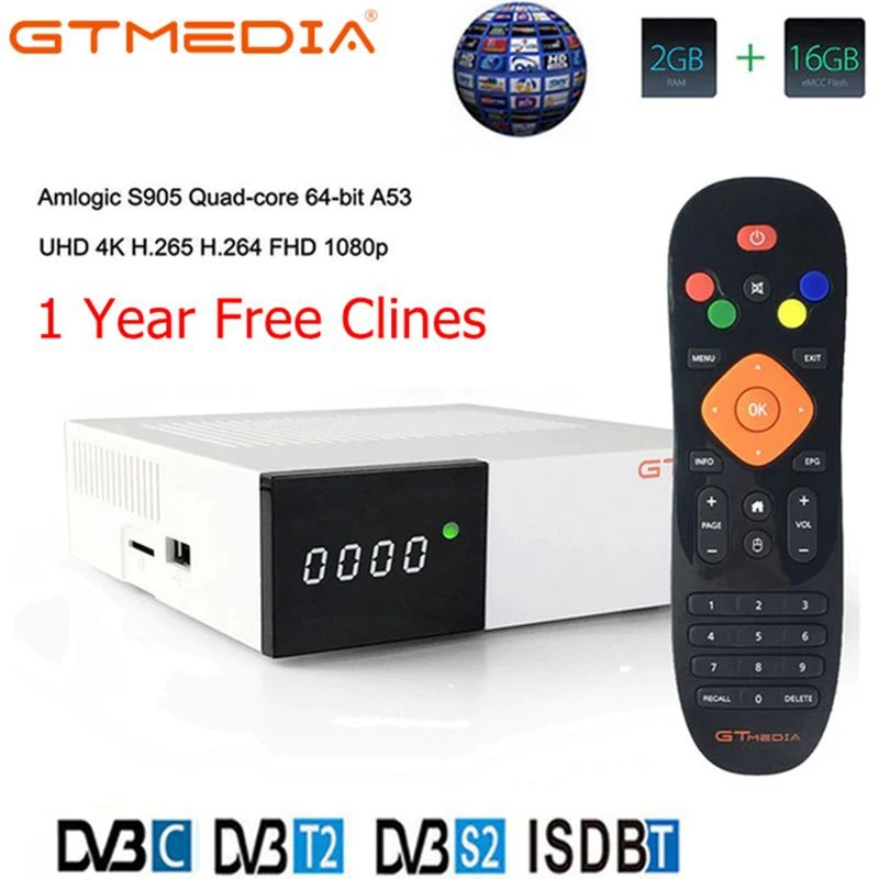 GTmedia GTC приемное устройство DVB-S2 DVB-C DVB-T2 ISDBT Amlogic S905D android 6,0 ТВ контейнер под элемент питания 2 Гб оперативной памяти, 16 Гб встроенной памяти, спутниковый 1 год приемник ccam ТВ коробка - Цвет: Add 1 Year CCCAM