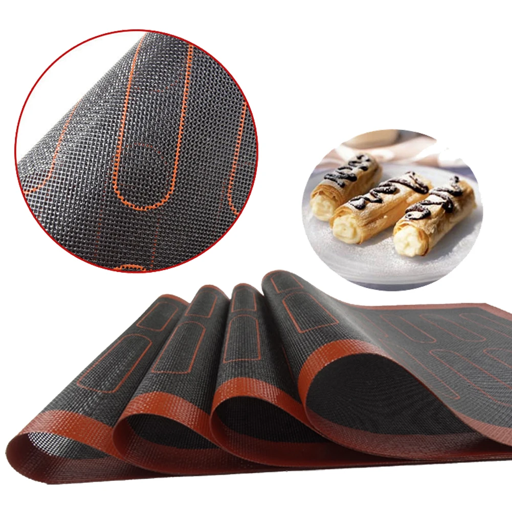 

Silicone Mat 18 Eclair Pastry Non Stick Puff Perforated Liner Pad Macaron Cookie Bread Mold For Baking Tools Oven Sheet Bakeware