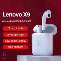 original lenovo x9 wireless bluetooth earphone touch control earphones stereo hd talking with 300mah battery with mic headset