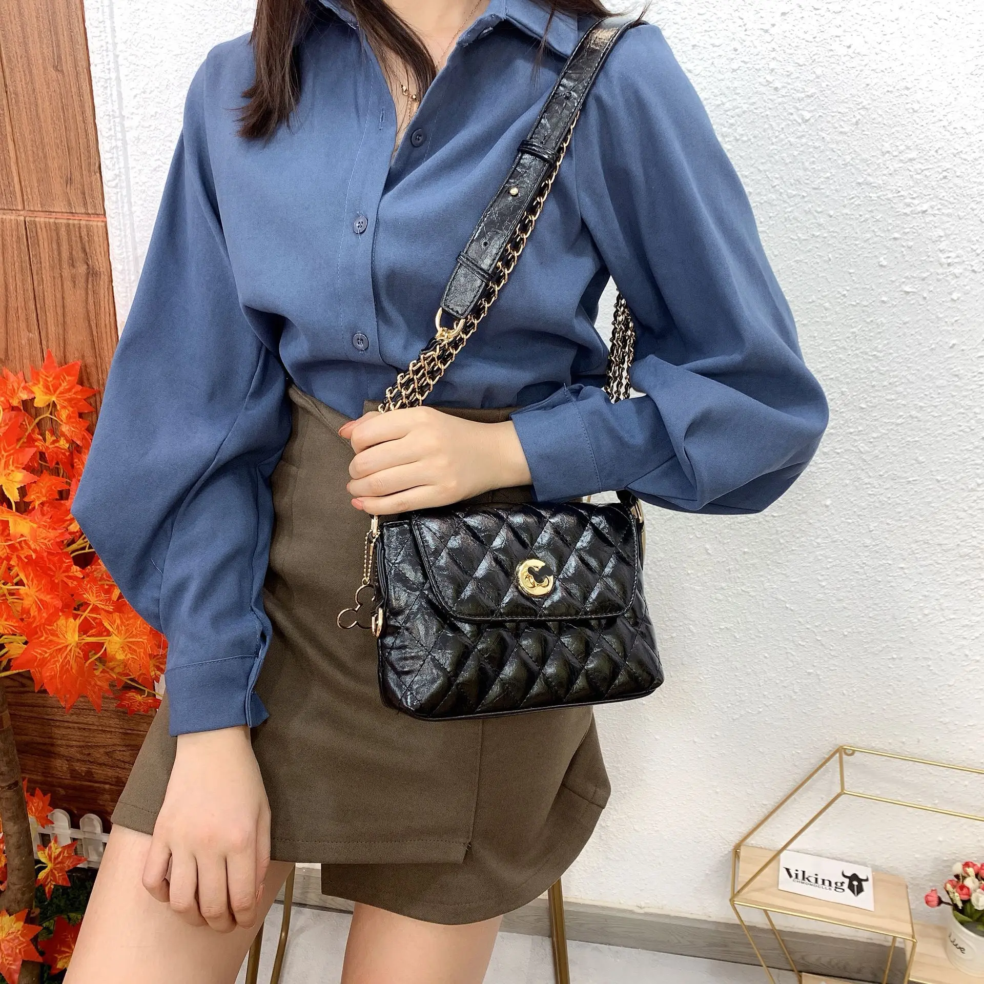 Новая дизайнерская женская сумка для вишен Roam через плечо с цепочкой ромба