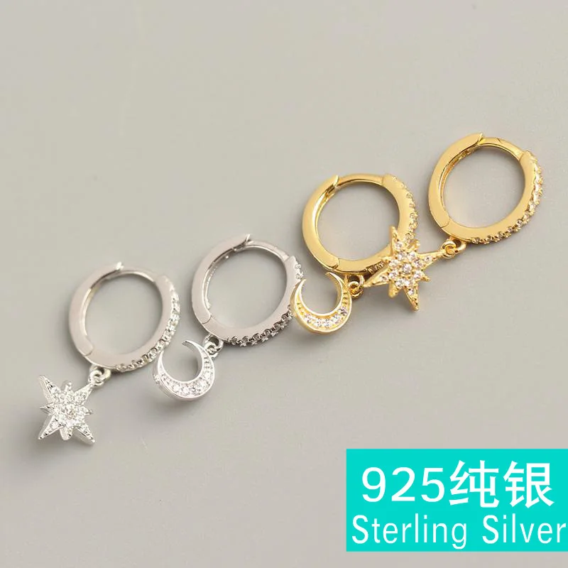 Модные корейские серьги клипсы в стиле панк из стерлингового серебра s925 пробы со