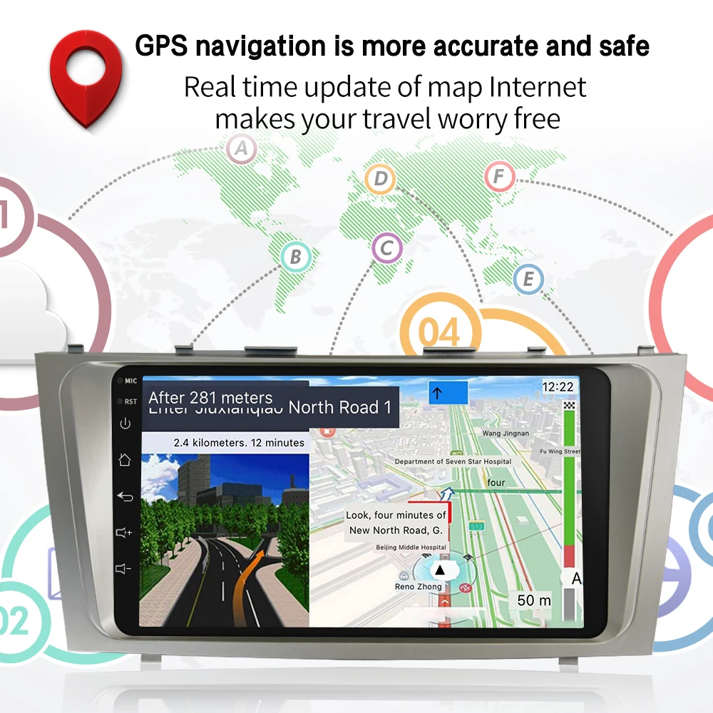 Автомобильный мультимедийный плеер Podofo 2din Android GPS навигация Wi-Fi Mirrorlink USB FM аудио