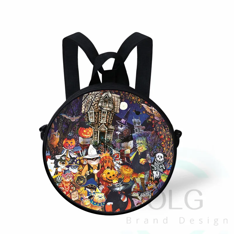 Хэллоуин животных вечерние узор Детский Рюкзак Школьная детская одежда для