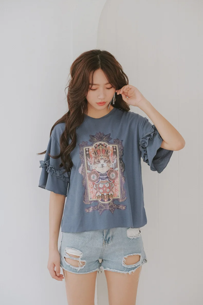 Женская хлопковая Футболка с принтом в виде единорога Tumblr корейский стиль Kpop