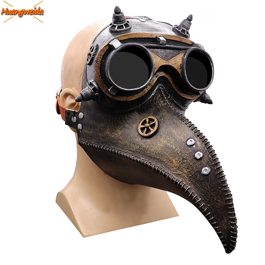 Латексные маски в виде клюва страшные Чумного доктора на Хэллоуин паровые