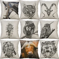 18 printing cotton pillows decor cushion case linen home deer animal cover