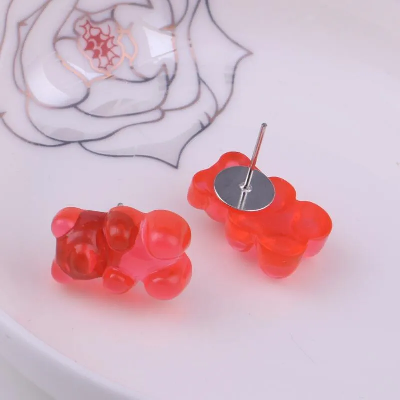 Прекрасный ручной Цвет Фул Ins Стиль Носки с рисунком медведя из мультика серьги