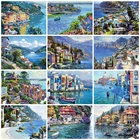 EverShine Алмазная картина полный квадрат город вышивка крестиком алмазная мозаика пейзаж домашний декор приморский бисер вышивка стены искусства