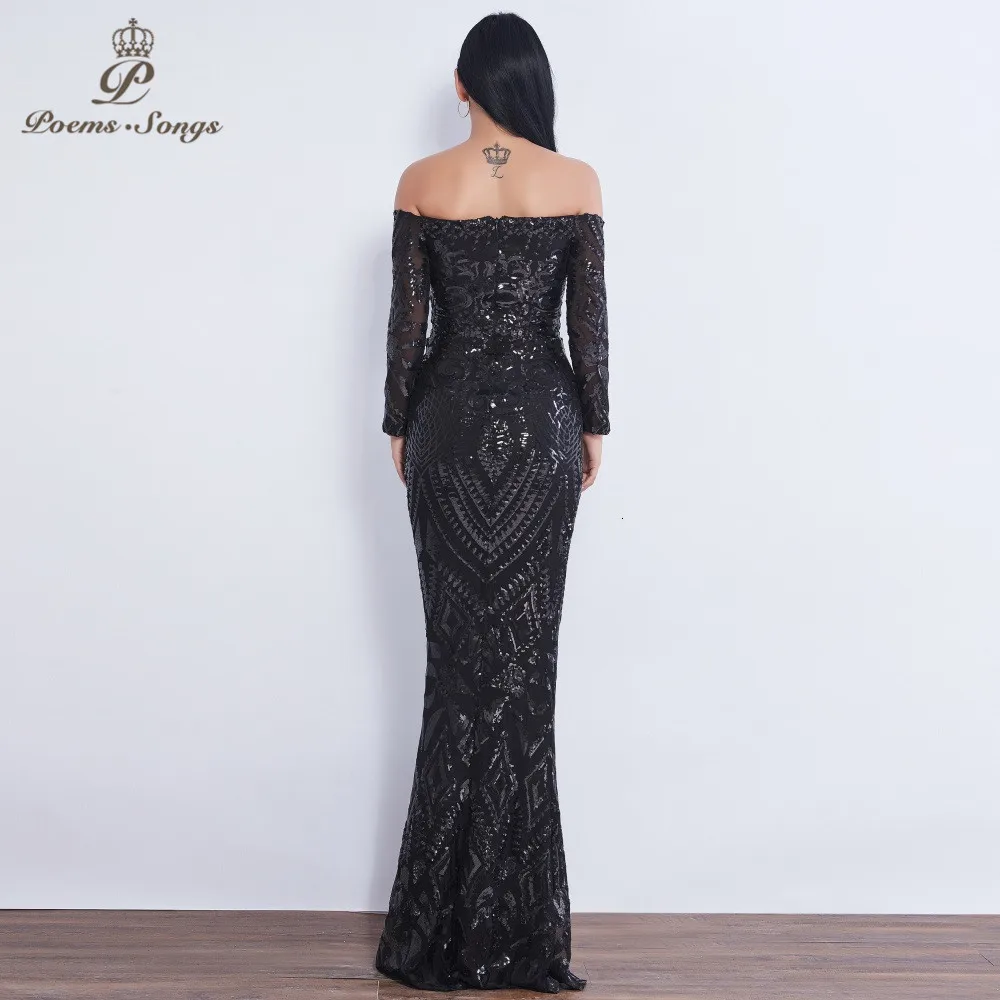 Новинка, вечернее платье с длинным рукавом и блестками, vestido de festa, официальное платье русалки, vestido de noche robe de soiree, платье для выпускного вечера