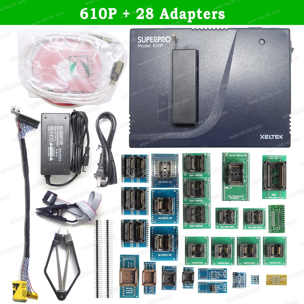 XELTEK SuperPro 610P программист + 28 адаптеров и кабель EDID USB универсальный микросхема