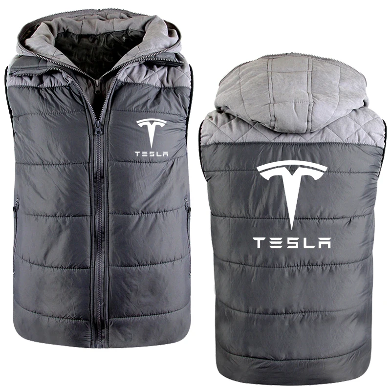 

2021NEW Men jackets Tesla car logo Print Casual high quality cotton Harajuku Men's sweatshirt Hoodie zipper Jacket Clothing