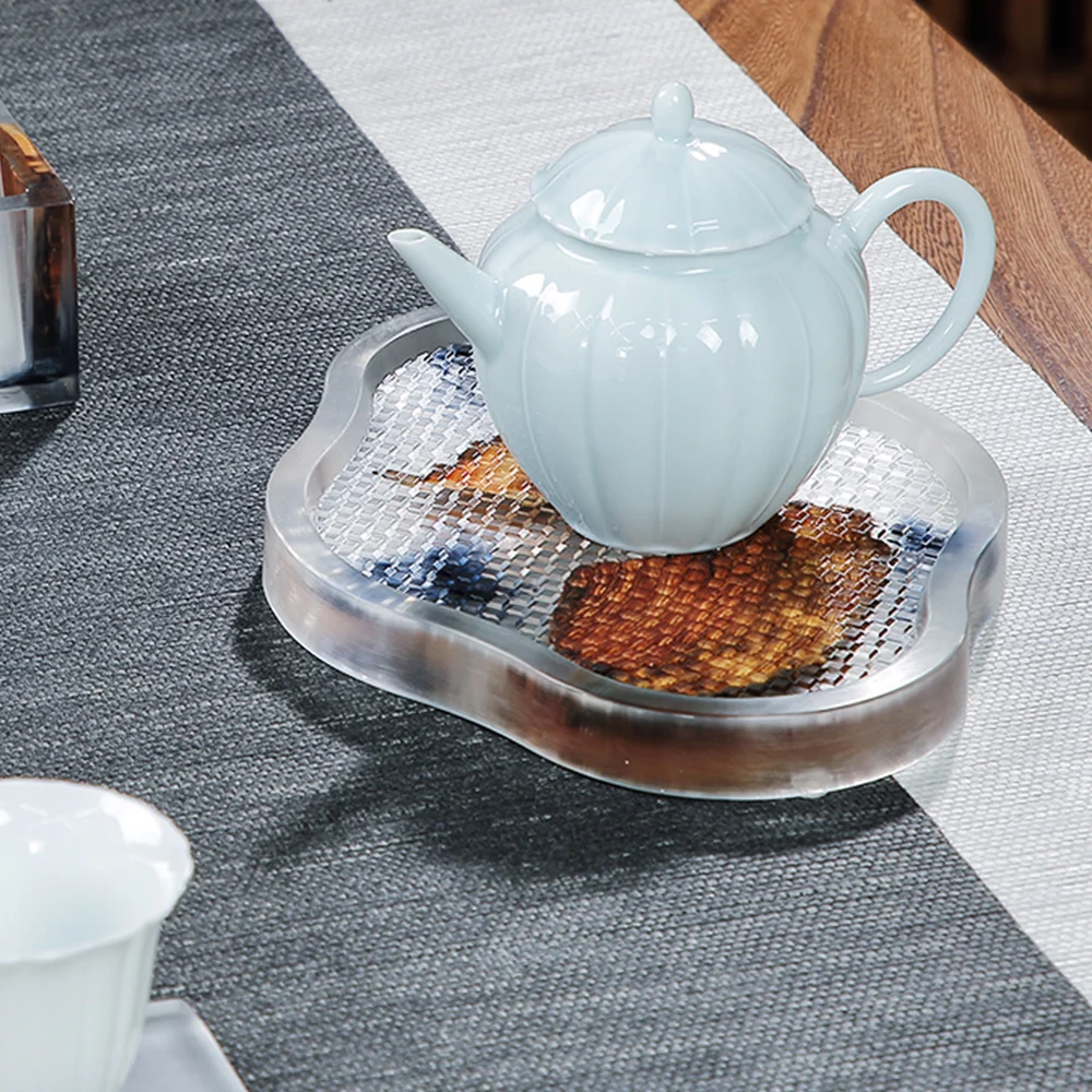 Простой дизайн сухая чайная тарелка из сосновой смолы для офиса дома чайной