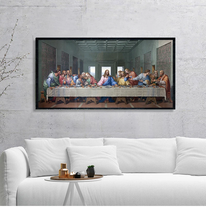 

Leonardo Da Vinci's The Last Supper Posters Print Wall Art Canvas Painting Famous Paintings Art for Living Room Cuadros Decor