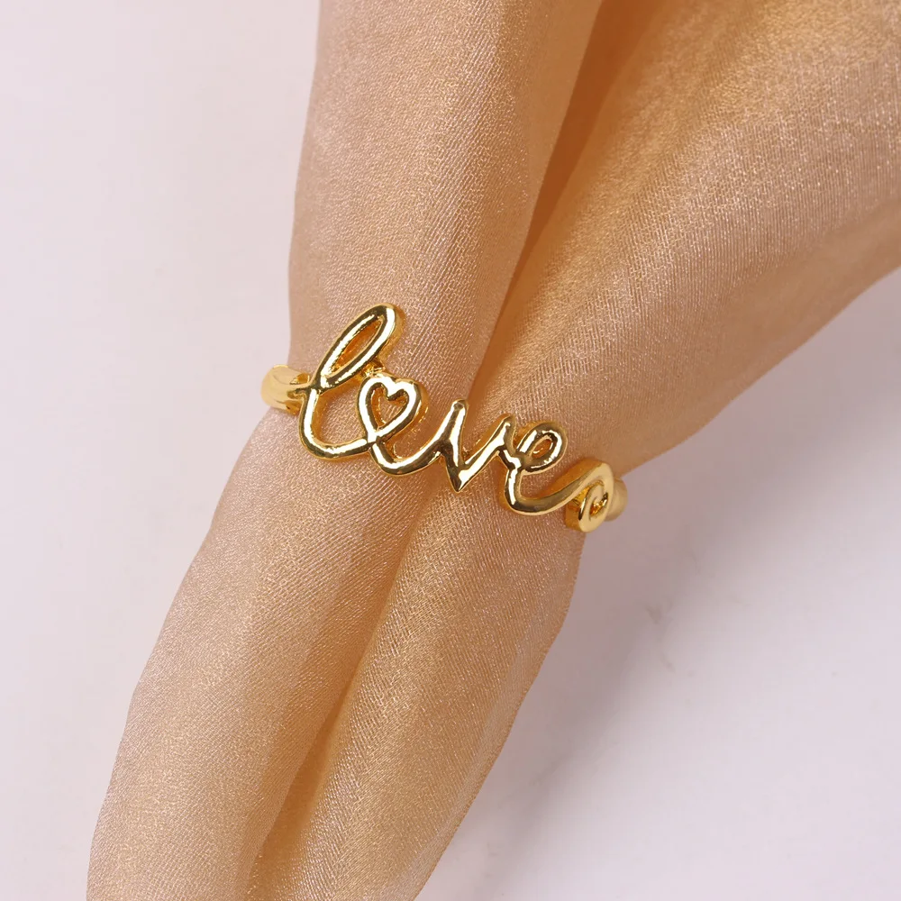 

12 / PCS new simple English letter love napkin ring napkin ring napkin ring