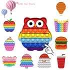 Лидер продаж, антистрессовые фиджеты-игрушки, силиконовая Радужная пузырьковая игрушка для детей, взрослых и детей для снятия аутизма, антистрессовые игрушки