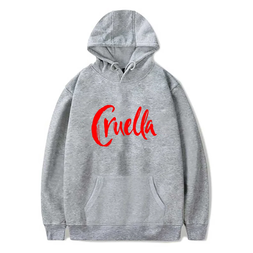 Fashion Cruella Print Hoodie Long Sleeve Hooded Casual Street Sweatshirt