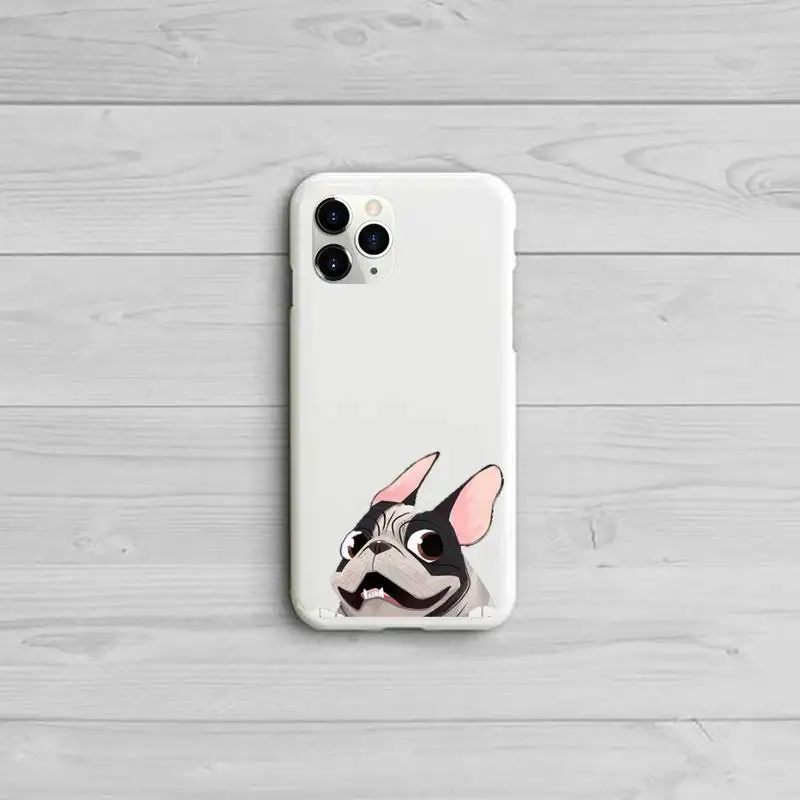 

Cute Pug Dog French Bulldog Phone Case Candy Color for iPhone 11 12 pro XS MAX 8 7 6 6S Plus X 5S SE 2020 XR