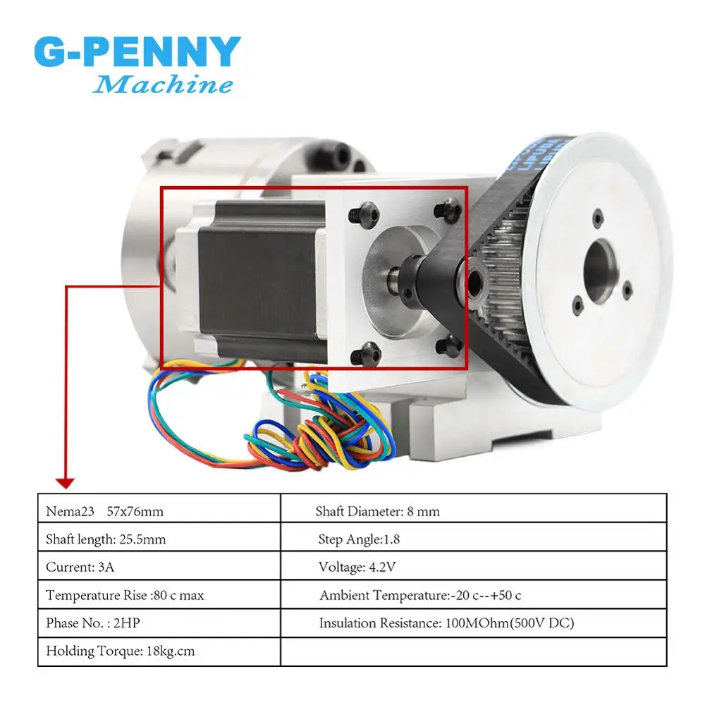 Nema23 для мини фрезерного станка с ЧПУ 100 мм 4 я ось разделительная головка/ось