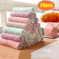 20pcs microfiber towel absorbent kitchen cleaning cloths nonstick oil dish towel rags napkins tableware household cleaning towel