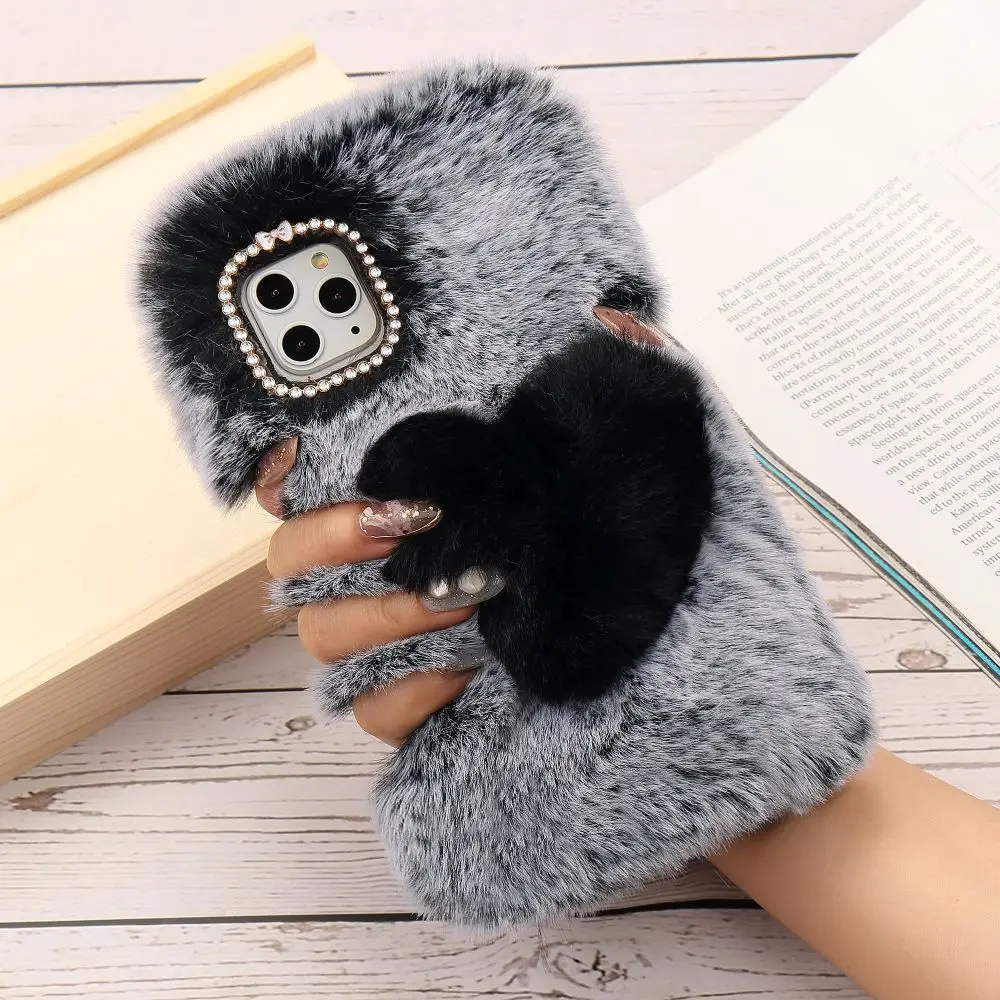 Роскошный мягкий чехол с пушистым мехом для IPhone 11 Pro Max 7 Plus 8 6 6S 5 милый бампер 12 Mini X