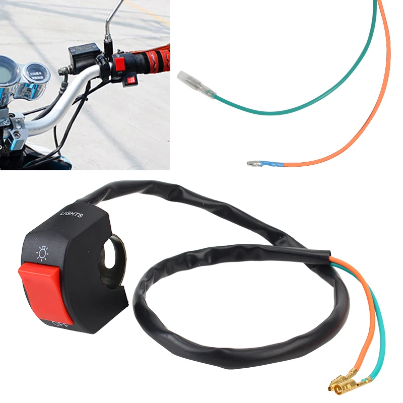 

Motorcycle Switches Bullet Connector ON/OFF Button Connector push button switch Handlebar Switches Motorbike Accessories