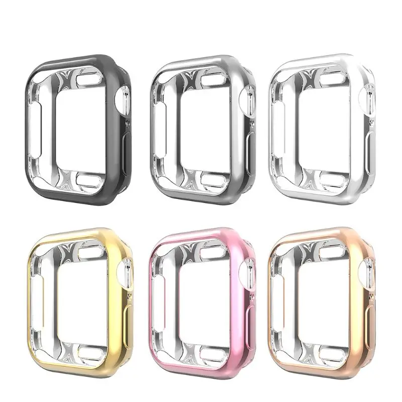 

OOTDTY термополиуретановый полузащитный чехол Защита экрана чехол для часов iWatch 4/5 40/44 мм комплект