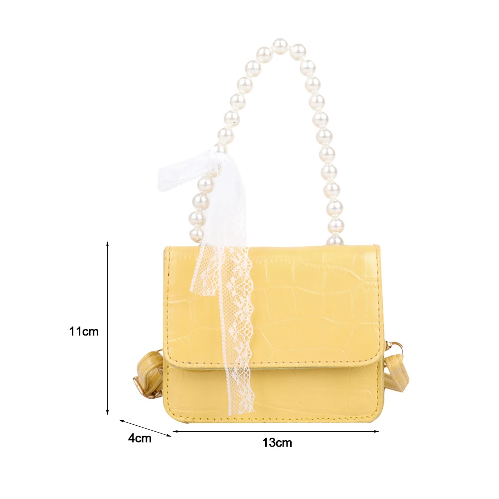 

Fashion Women Stone Pattern PU Leather Pearl Chain Shoulder Crossbody Messenger Bag Casual Ladies Mini Handbag Flap Purse