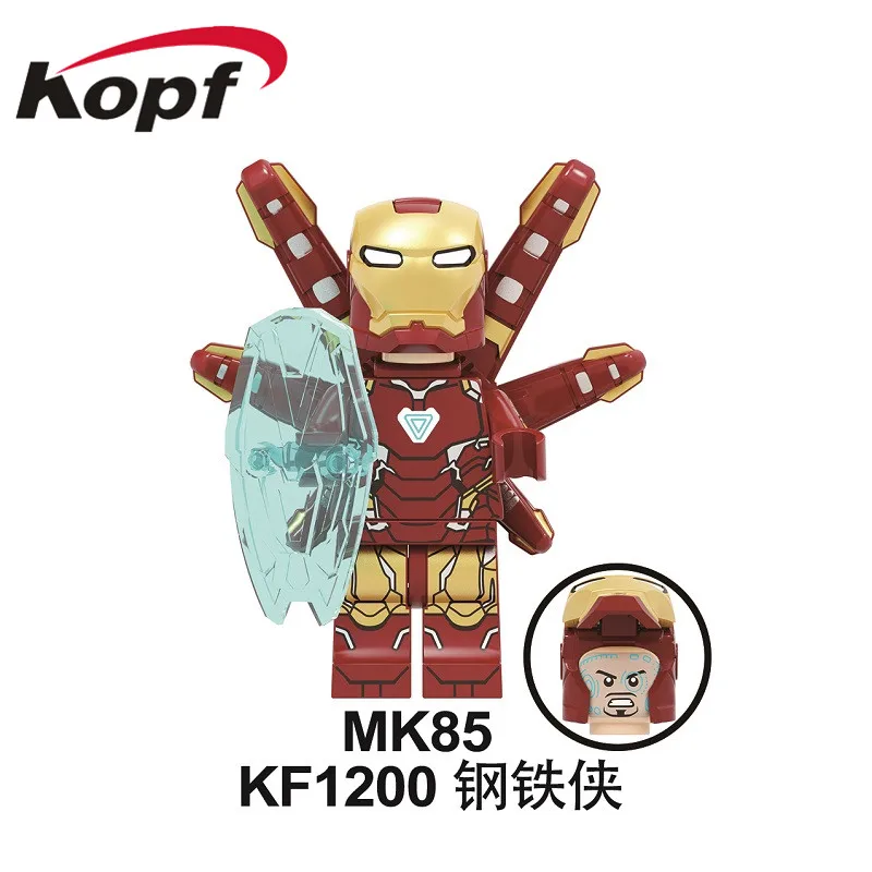 KF1200 Without Box Building Blocks Figures Bricks Thor Captain America Loki With Chromed Hair Doctor Strange War Machine Wasp For Kids Toys KF6101 - Цвет: KF1200 Without Box