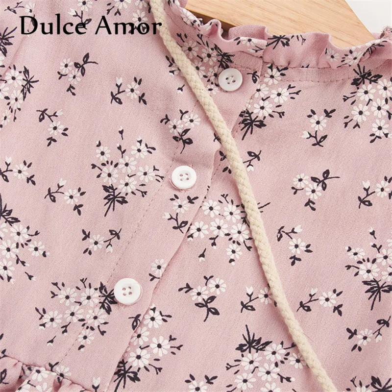 Dulce Amor/платье с цветочным узором для девочек; Одежда для маленьких девочек; коллекция года; сезон весна; элегантное платье принцессы с длинными рукавами и принтом цветов сливы с сумкой