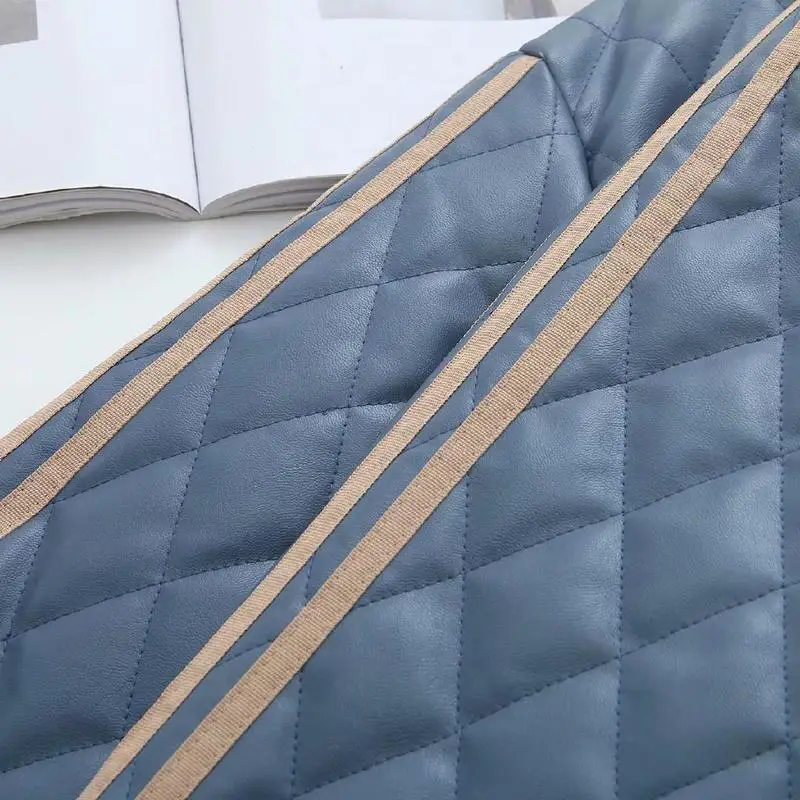 Осенне-зимние женские Куртки из искусственной кожи размера плюс XL-4XL пальто с