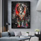 Настенная живопись в виде льва, Картина на холсте, скандинавские плакаты и настенные принты с животными для гостиной, Куадрос, домашний декор