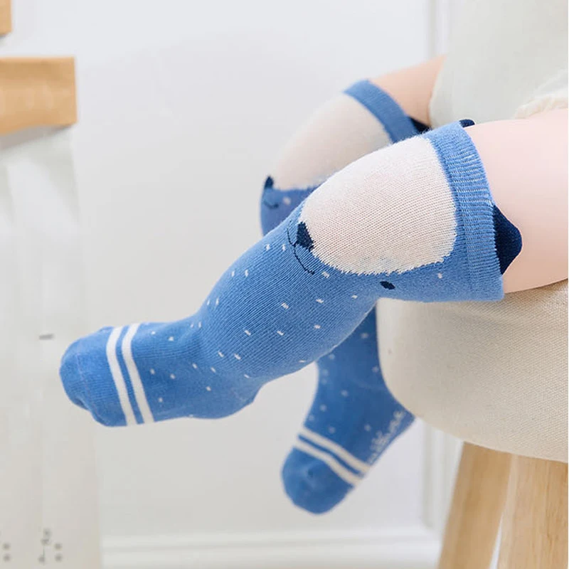 Cute Cotton Baby Stocking with Ears 0-4 Years Anti-Slip Infant Knee High Newborn 8 Colors | Мать и ребенок