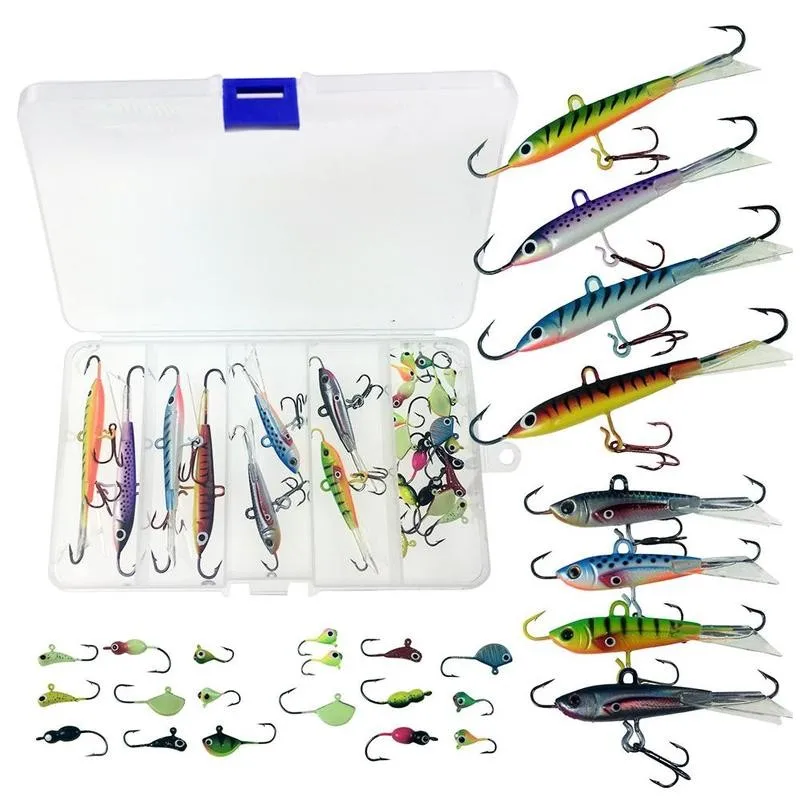 26 шт./кор. Mulity типа для зимней рыбалки приманки балансировки поддельные