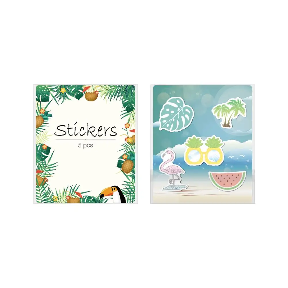 5 шт. виниловые наклейки на машину эстетичные летние в упаковке с фламинго для