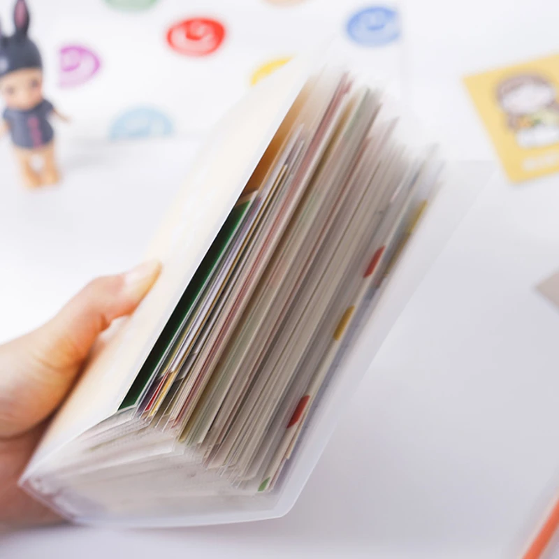 

40 Sheets A6 Cards Pocket Book Large Capacity Organizer Memo/Bills/Ticket/Stickers Bag Holder Stationery Supplies 1PC