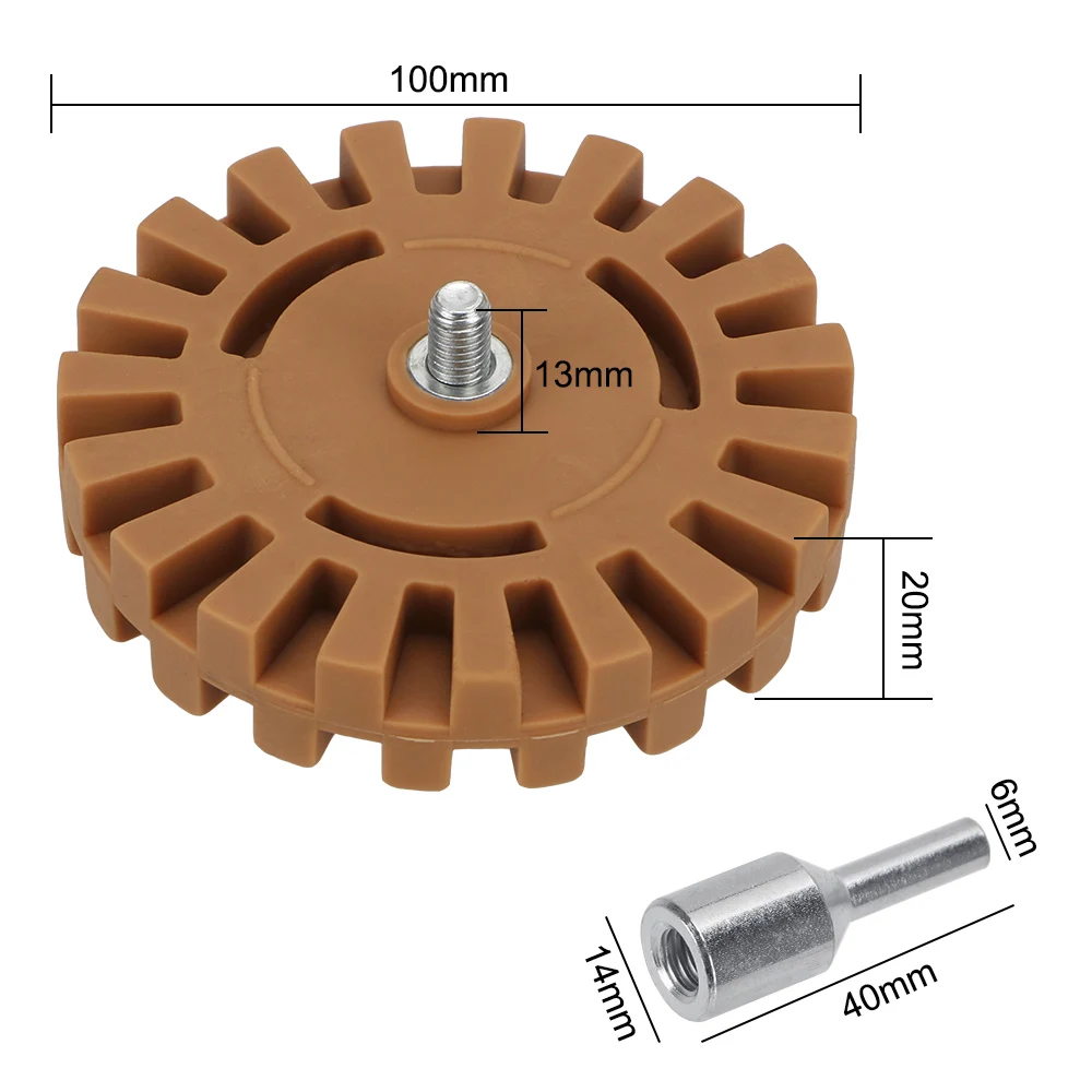 

YOSOLO Polishing Wheel Decal Remover Auto Repair Paint Tool For Car Glue Stickers And Decals 20mm 1/4" Shank Rubber Eraser Wheel