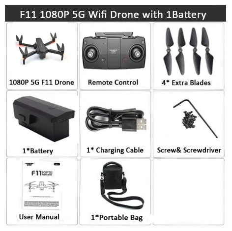 1battery 1080p bag2 SJRC F11 Дрон с GPS с Wi-Fi FPV 1080 P/2 K камера бесщеточный Квадрокоптер 25 минут время полета управление жестами складной Дрон Vs CG033 - Цвет: 1battery 1080p bag2