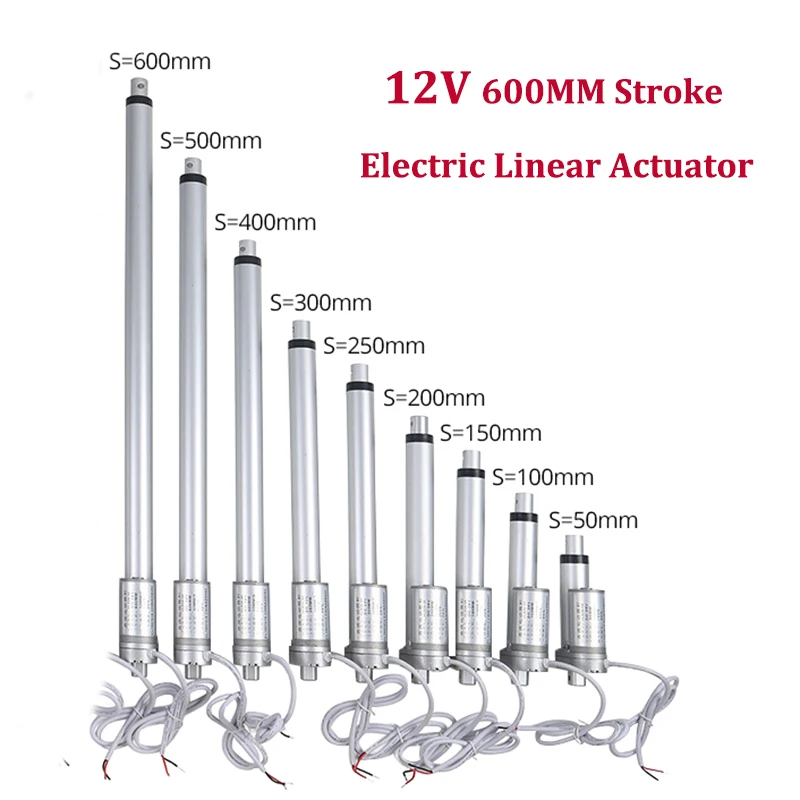 Электрический линейный привод с ходом 12 в 600 мм металлический редуктор двигатель